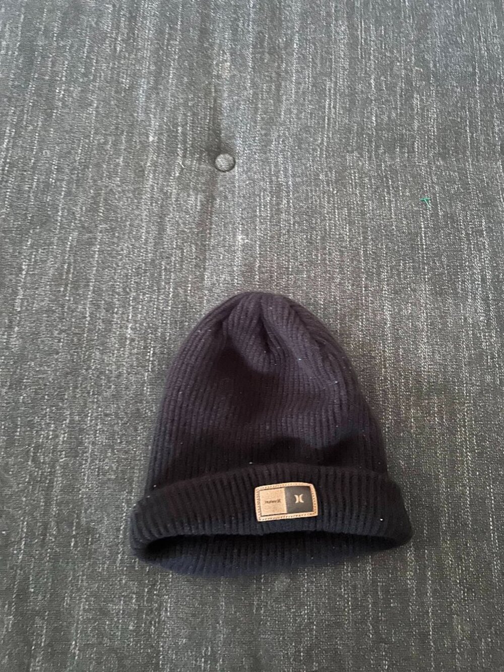 Hurley Black Ribbed Beanie
